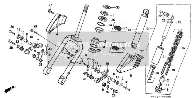 Honda SA50 1990 Forcella anteriore per un 1990 Honda SA50